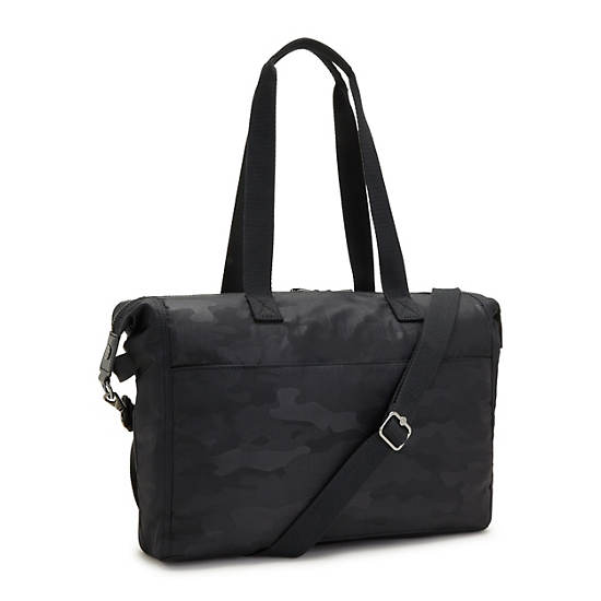 Kipling Ilia Tote Bag Laptop Táska Fekete Camo | HU 1301VR